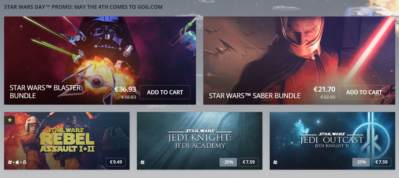 GOG nabízí několik Star Wars her za zlomek ceny