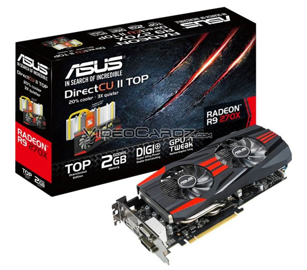 ASUS zveřejnil podrobnosti o grafické kartě Radeon R9 270X DirectCU II TOP