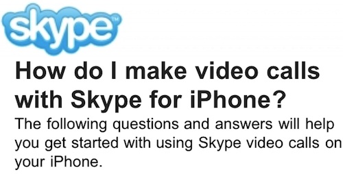 Skype pro Apple iPhone s podporou videohovorů na dosah?