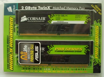 Paměti DDR433 Corsair XMS TwinX 3500LLPRO