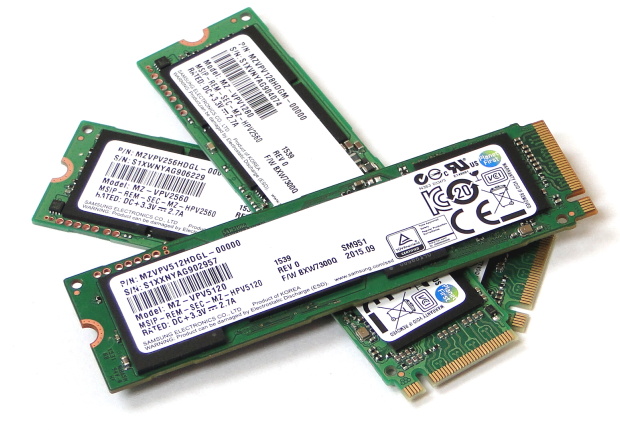 Nejrychlejší M.2 SSD disky - 3×  Samsung SM951 NVMe