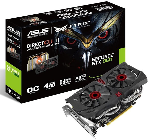 Grafická karta nVidia GTX 960 – ASUS STRIX-GTX960-DC2OC-4GD5