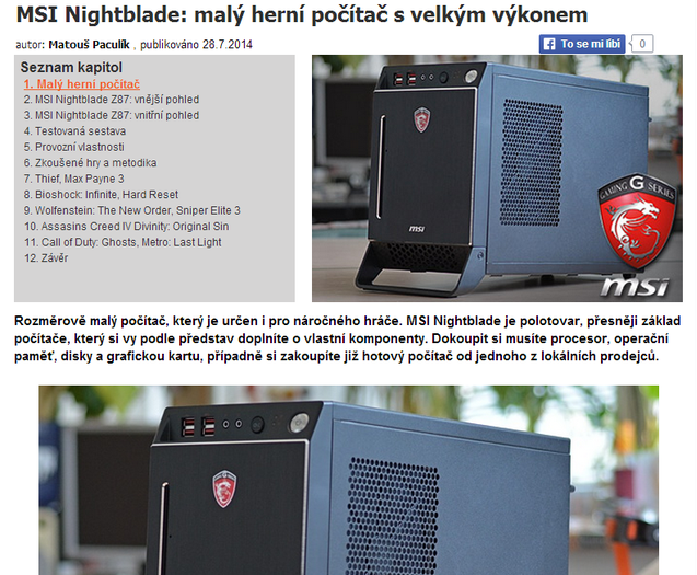 MSI Nightblade: malý herný počítač s veľkým výkonom