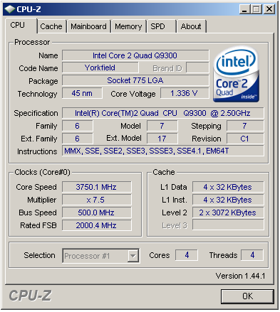 Intel Core 2 Quad Q9300 - první 45nm čtyřjádro pro masy