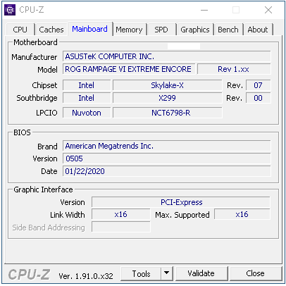 Core i9-10980XE a ASUS Rampage VI Extreme Encore