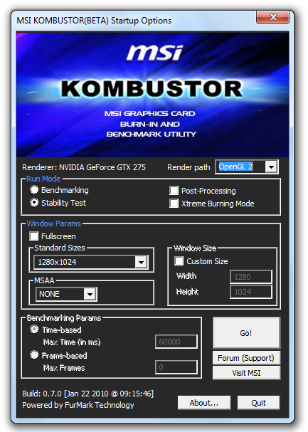 MSI uvádí Kombustor - testovací nástroj pro grafiky