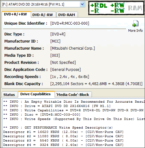 MSI DR16-B, čipování motoru na verzi "DVD+R DL"