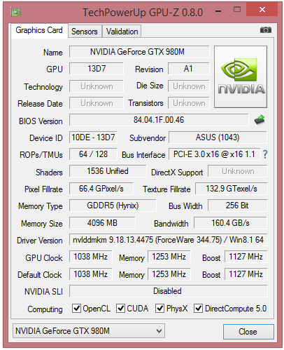 Grafické jádro Nvidia GTX 980M