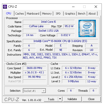 Core i5-8600K s taktem 4,3 GHz (Coffee Lake) v testu