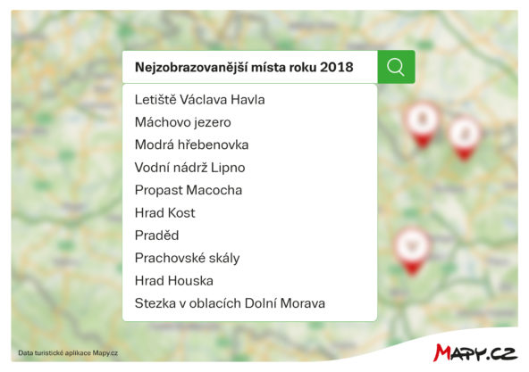 Co loni Češi nejvíce vyhledávali na službě Mapy.cz? 