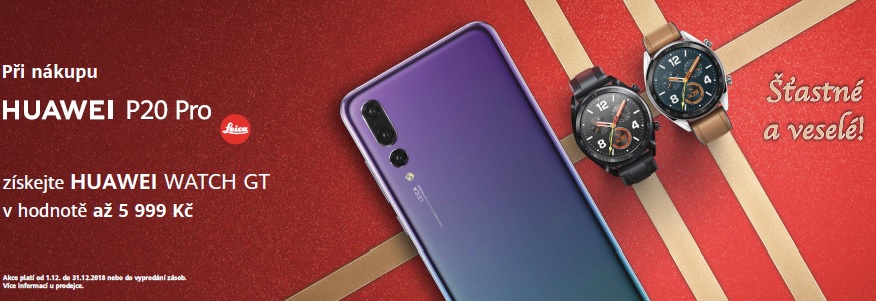 Huawei P20 Pro získáte spolu se hodinkami Watch GT za bezkonkurenční cenu