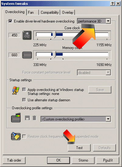 Přetaktujte si grafickou kartu - Riva Tuner