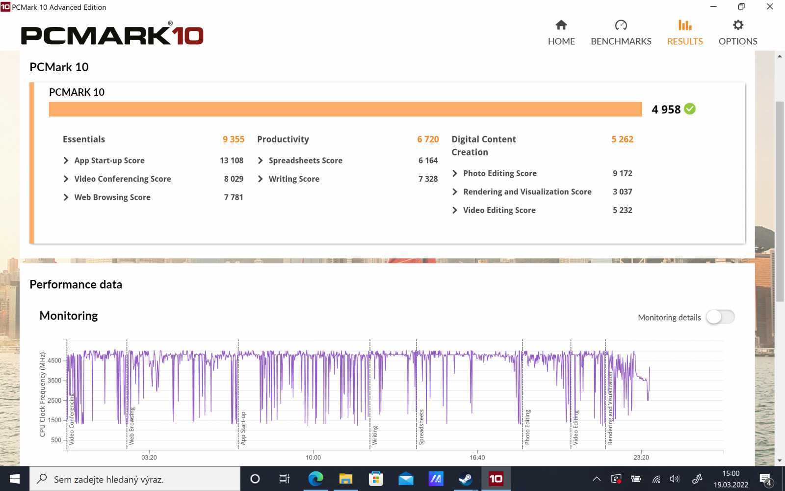 PCMark 10 výsledky