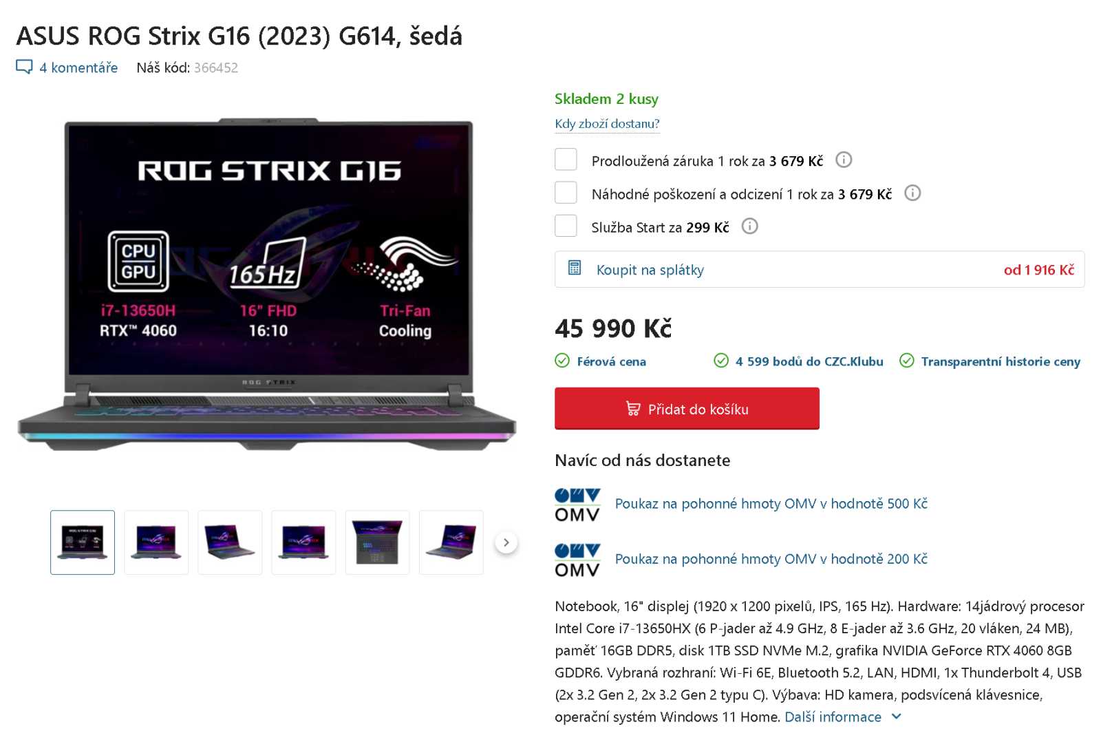 ASUS ROG Strix G16 v testu: Core i7-13650HX a RTX 4060