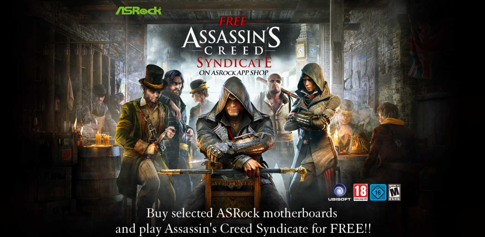 Při nákupu vybrané základní desky ASRock získáte hru Assassin’s Creed Syndicate zdarma