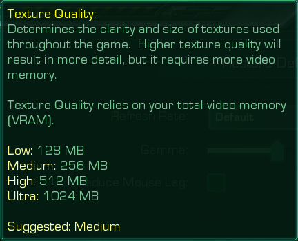  Texture Quality Ultra (po najetí myší se zobrazí Low)