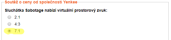 Vyhlášení soutěže o pět headsetů značky Yenkee