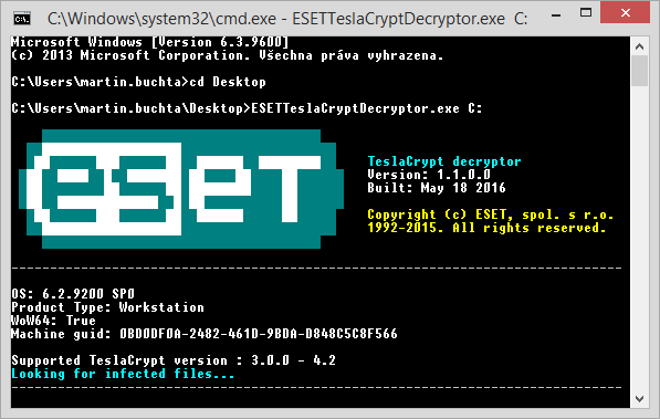 ESET vydal nástroj pro dešifrování ransomware TeslaCrypt