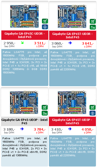 2x Gigabyte s P45 Express - Ultra Durable 3