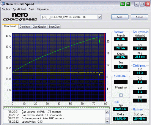 NEC ND-4550A s podporou zápisu na DVD-RAM