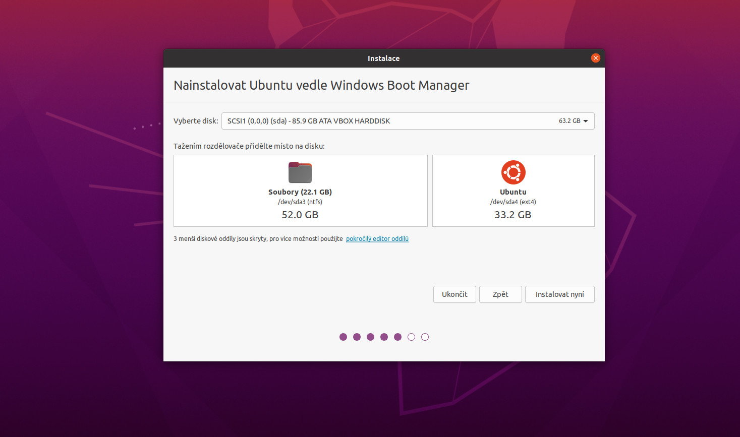 Připravujeme se na instalaci distribuce Linuxu vedle MS Windows