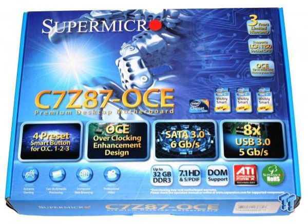 Supermicro představila základní desku C7Z87-OCE s čipovou sadou Z87 Express