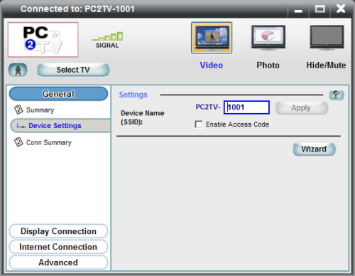 Wireless PC2TV - dálkový přenos obrazu z PC