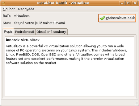 VirtualBox aneb Windows Vista v Linuxu