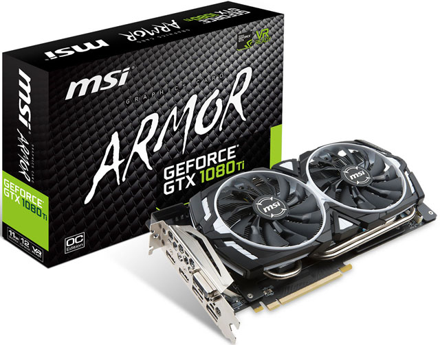 MSI odhalilo specifikace grafik GeForce GTX 1080 Ti Armor a Aero