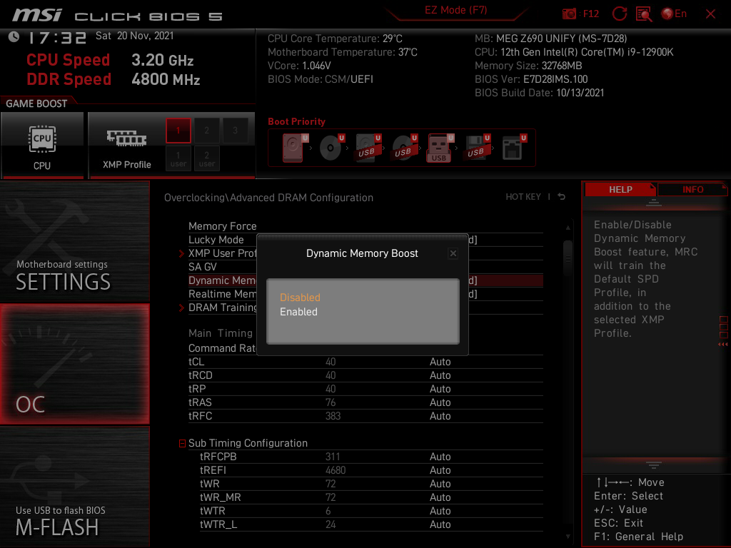 MSI Z690 MEG Unify: Taktujeme CPU a paměti na desce MSI