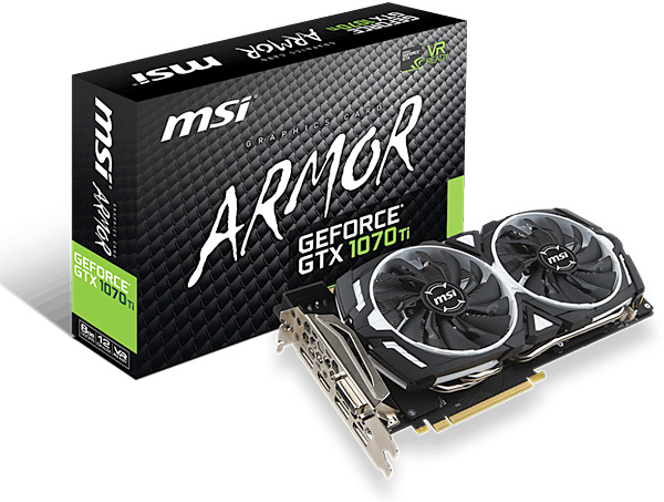 Grafická karta nVidia GeForce GTX 1070 Ti – MSI GeForce GTX 1070 Ti ARMOR 8G