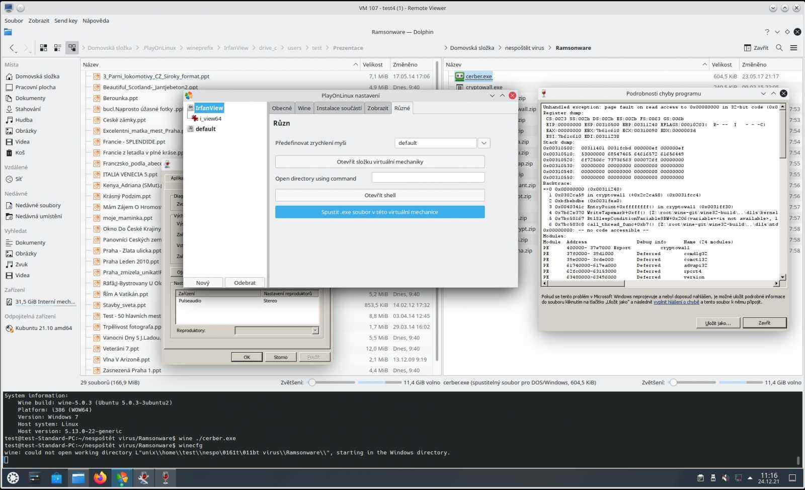 Jak šlape ransomware pro Windows pod Linuxem ve Wine?