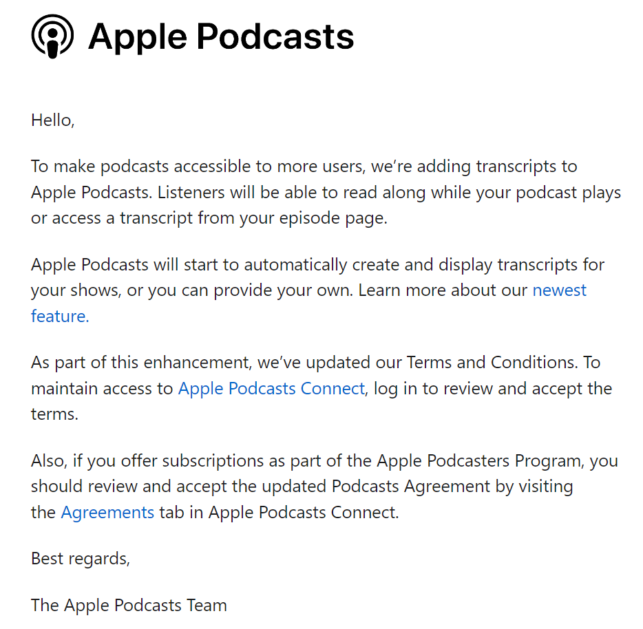 Apple v beta verzi iOS 17.4 přidává do aplikace Podcasty podporu přepisů