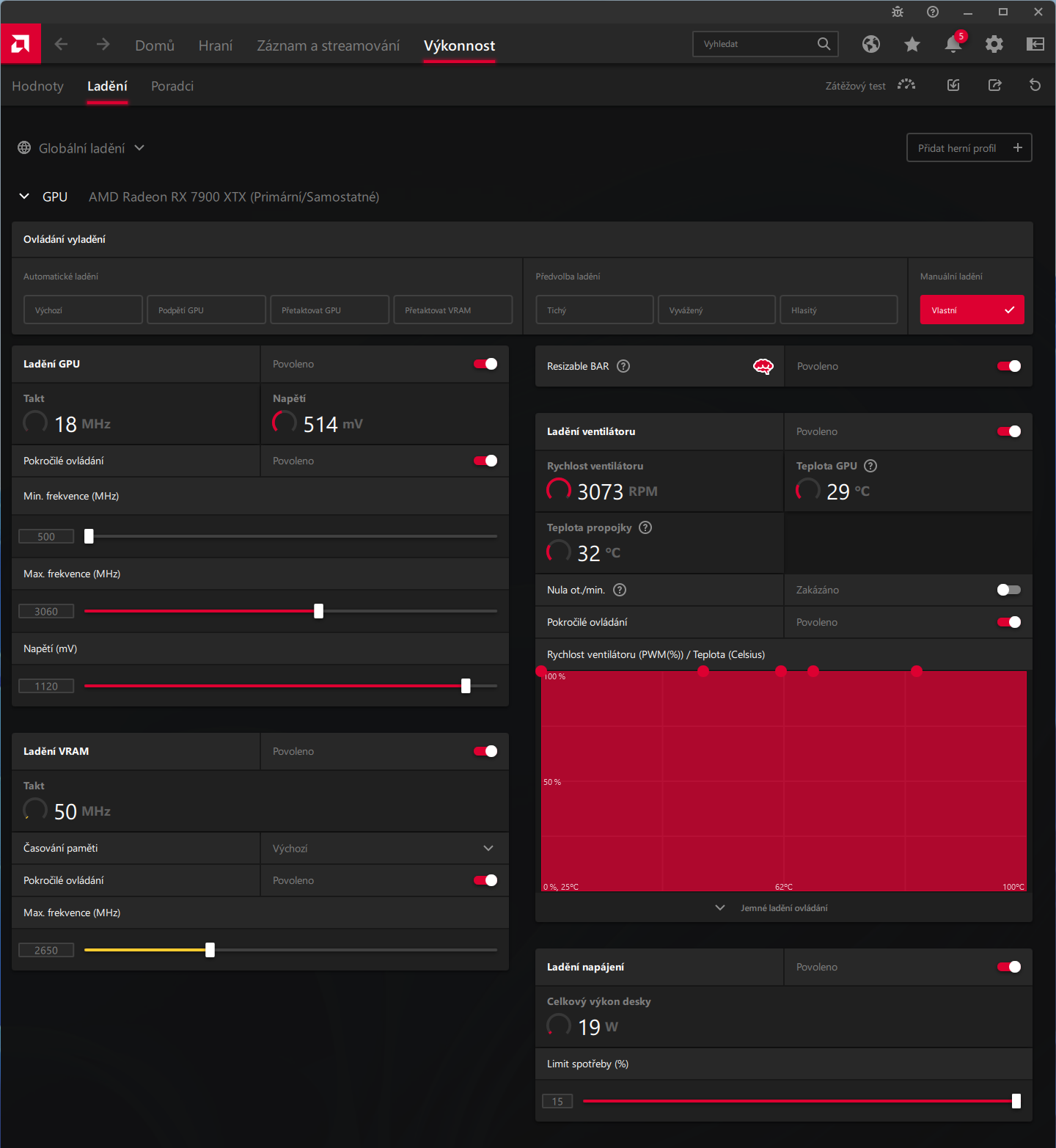 Tuning Sapphire Nitro+ Radeon RX 7900 XTX: přetaktování, podvoltování a snížení spotřeby