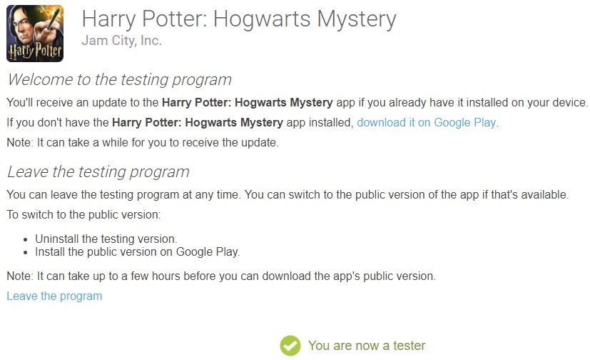 Harry Potter: Hogwarts Mystery je v beta verzi