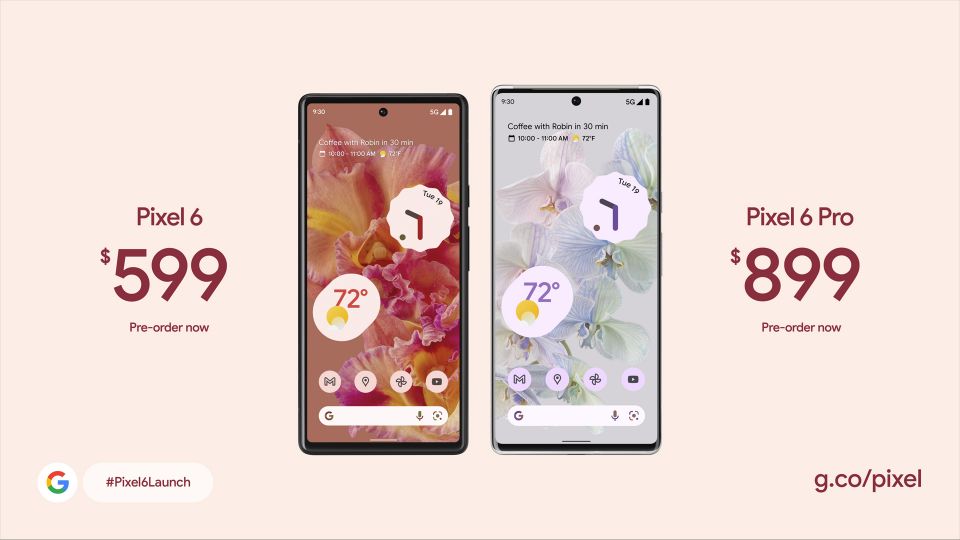 Google odhalil telefony Pixel 6 a Pixel 6 Pro