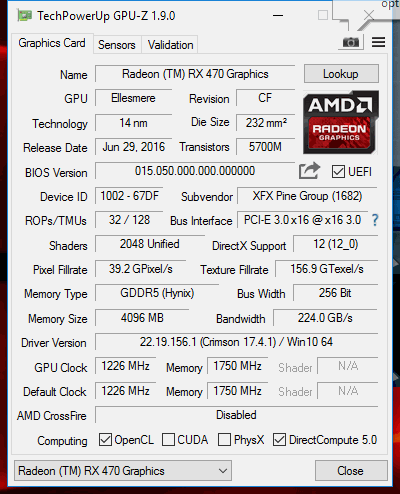 XFX Radeon RX 470: jednoduše a levně v malém balení