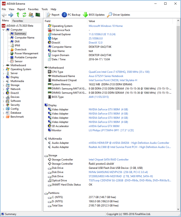 Asus G752VY: luxusní herní notebook s GeForce GTX 980M