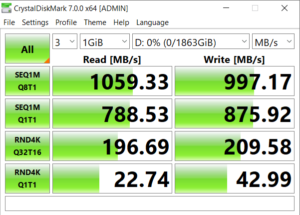 Starší test disku Samsung T7 z webu The SSD Review