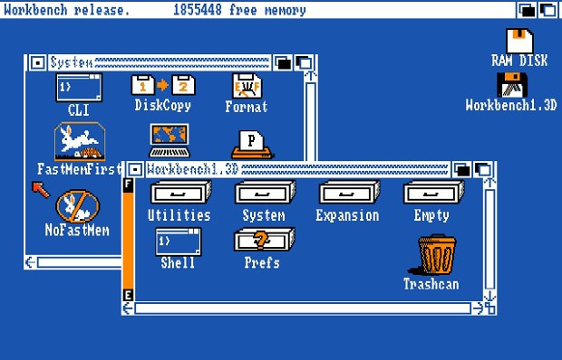 Amiga Workbench 1.3 z roku 1988