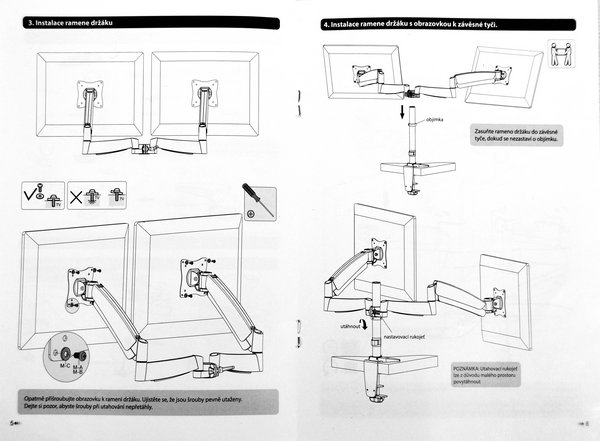 Srovnání držáků LCD: dva monitory ergonomicky