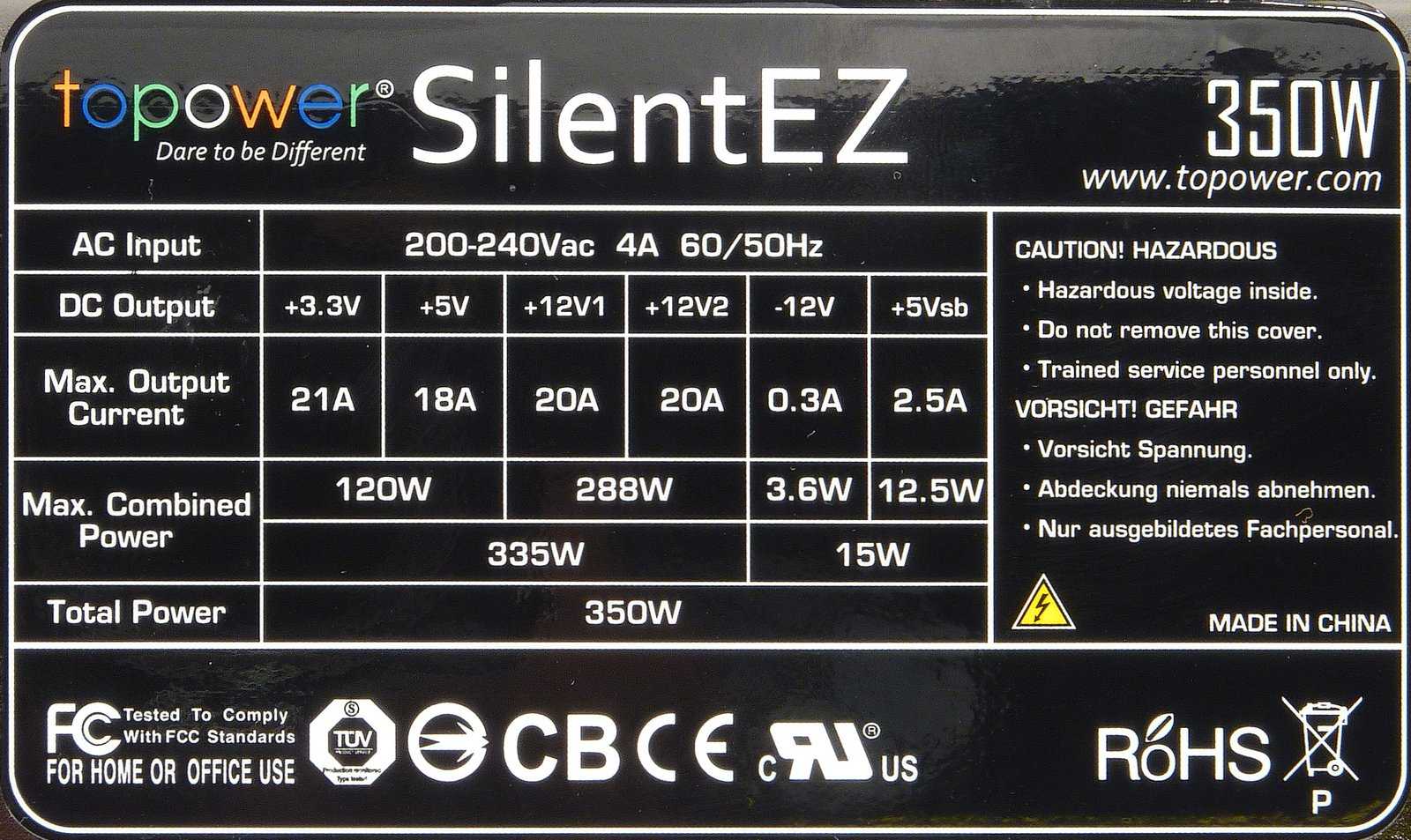 Topower SilentEZ 350W: modulární low-end 