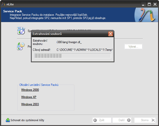 nLite: Instalace Windows XP SP3 na míru