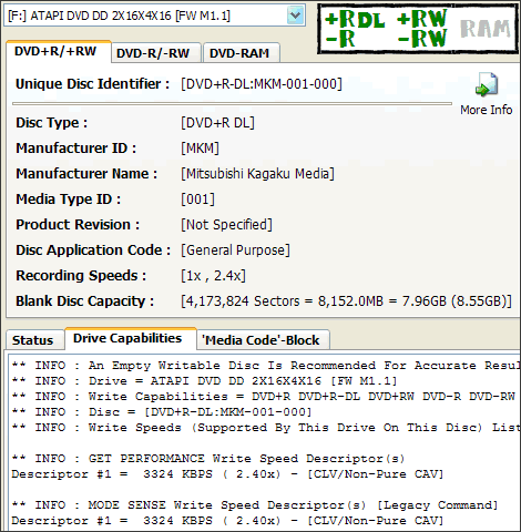 MSI DR16-B, čipování motoru na verzi "DVD+R DL"