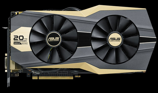 Asus představil grafickou katu GeForce GTX 980 Ti ve zlaté edici 20th Anniversary