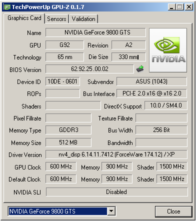 Nástin výkonu GeForce 9800 GTS a 9800 GTX pomocí přetaktované GeForce 8800 GTS