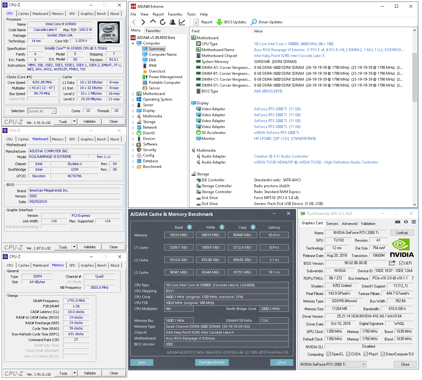 Základní deska Asus Rampage VI Extreme + Core i9-10900X