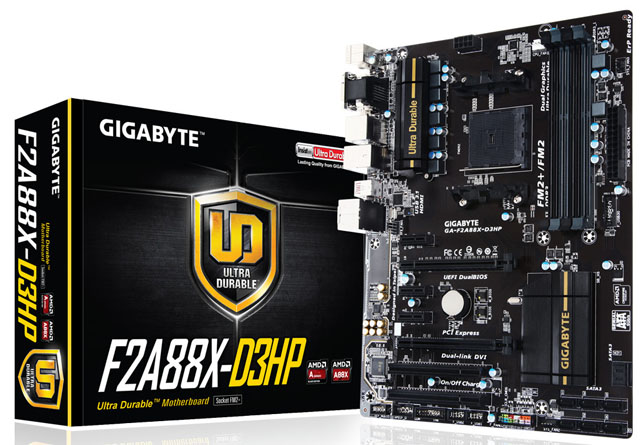 Gigabyte představil ATX základní desku F2A88X-D3HP s paticí FM2+ a osmi porty SATA