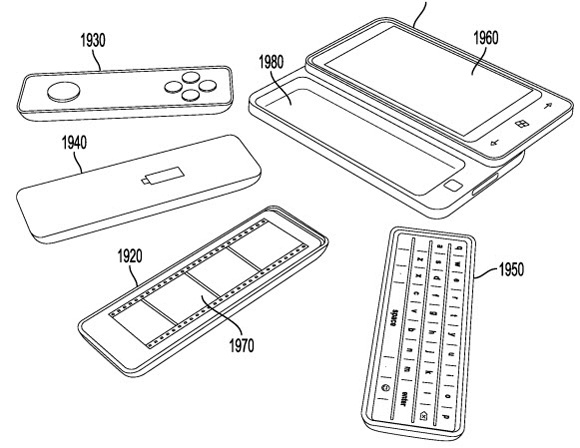 Microsoft si patentoval modulární telefon. Zařízení s prostorem pro baterii, klávesnici nebo herní ovladač