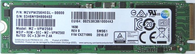 Samsung SM961 (256 GB) – OEM verze 960 PRO v testu